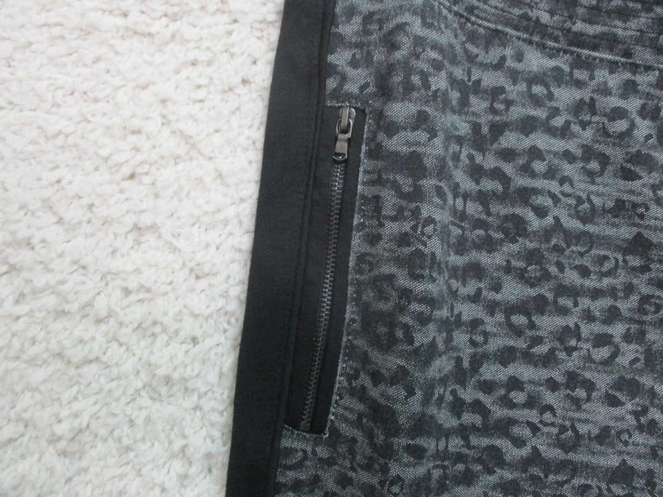 Pantalones metáfora extra grandes gris adulto tirar informal elástico bolsillos con cremallera para mujer Foto 3 de 4