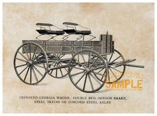 Bain (1902) Georga Wagon Double Bed Oregon Break * Quality Art Print * Americana