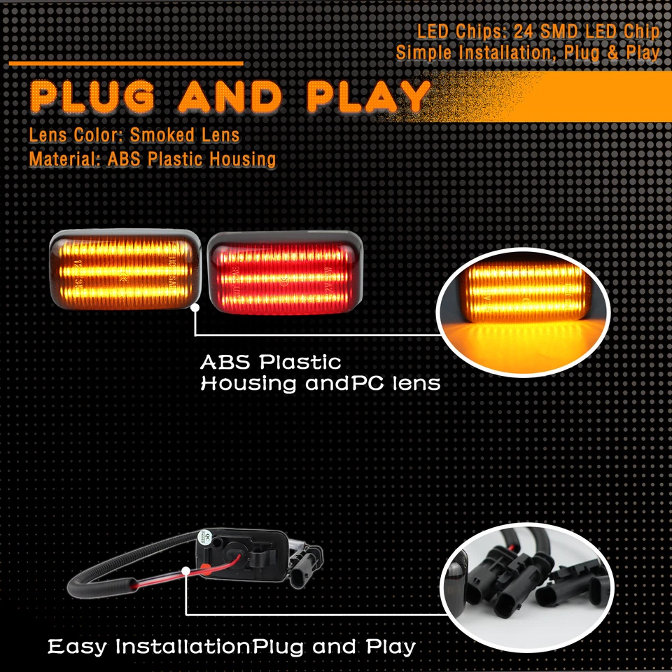 4x Luces LED laterales para Chevy Silverado GMC Sierra 2015-up doble 3500HD Foto 4 de 4