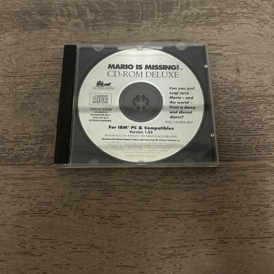Mario is Missing! CD-ROM Deluxe Nintendo PC Game For IBM & PC Compatibles v1.02