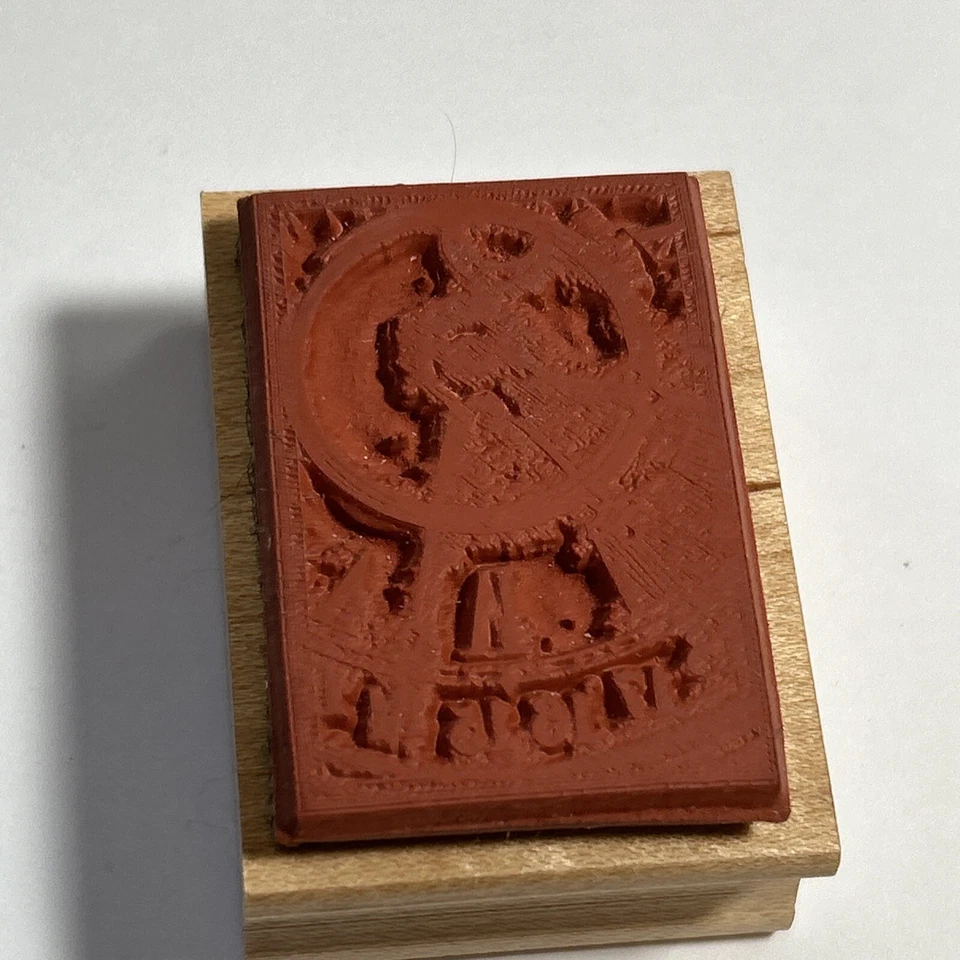 Sello de goma vintage Club Scrap 2004 reloj Steampunk número romano reloj de sol - sin usar Foto 4 de 4