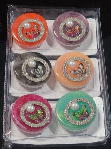 Brooch 4CM Diamante Butterfly Acrylic vibrant/pearl Dress clip/Scarf pin/UK S/S - Picture 7 of 14