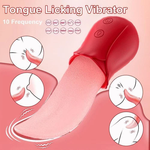 Zunge Leistungsstark Massagegerät Ganzkörper Stimulation Lecken Massagestab Damen Herren - Bild 4 von 15