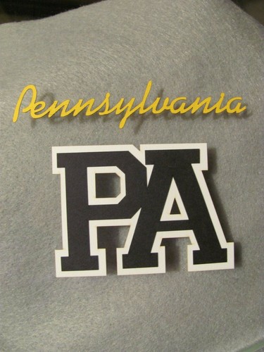 PENNSYLVANIA STATE TITLE SCRAPBOOK PAPER DIE CUT PIECES -SIZES BELOW