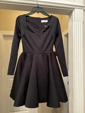 Winslet  Fit & Flare BLACK SQUARE-NECK SKATER MINI DRESS Sz 6