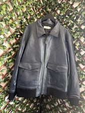 Coach Blue Lamb Leather Bomber Flight Jacket ...