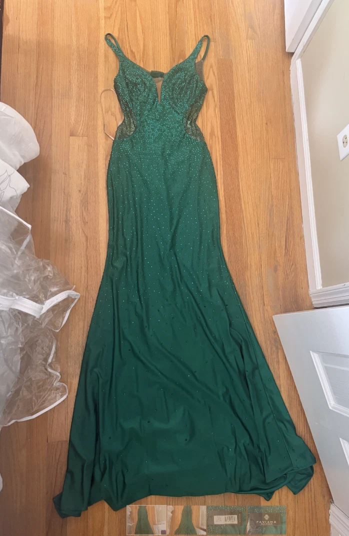 beaded prom dresses Mermaid V Neck Light Blue Beaded Slit Prom Dresses