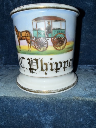 Occupational Shaving Mug, Horse Drawn Milk & Cream Wagon