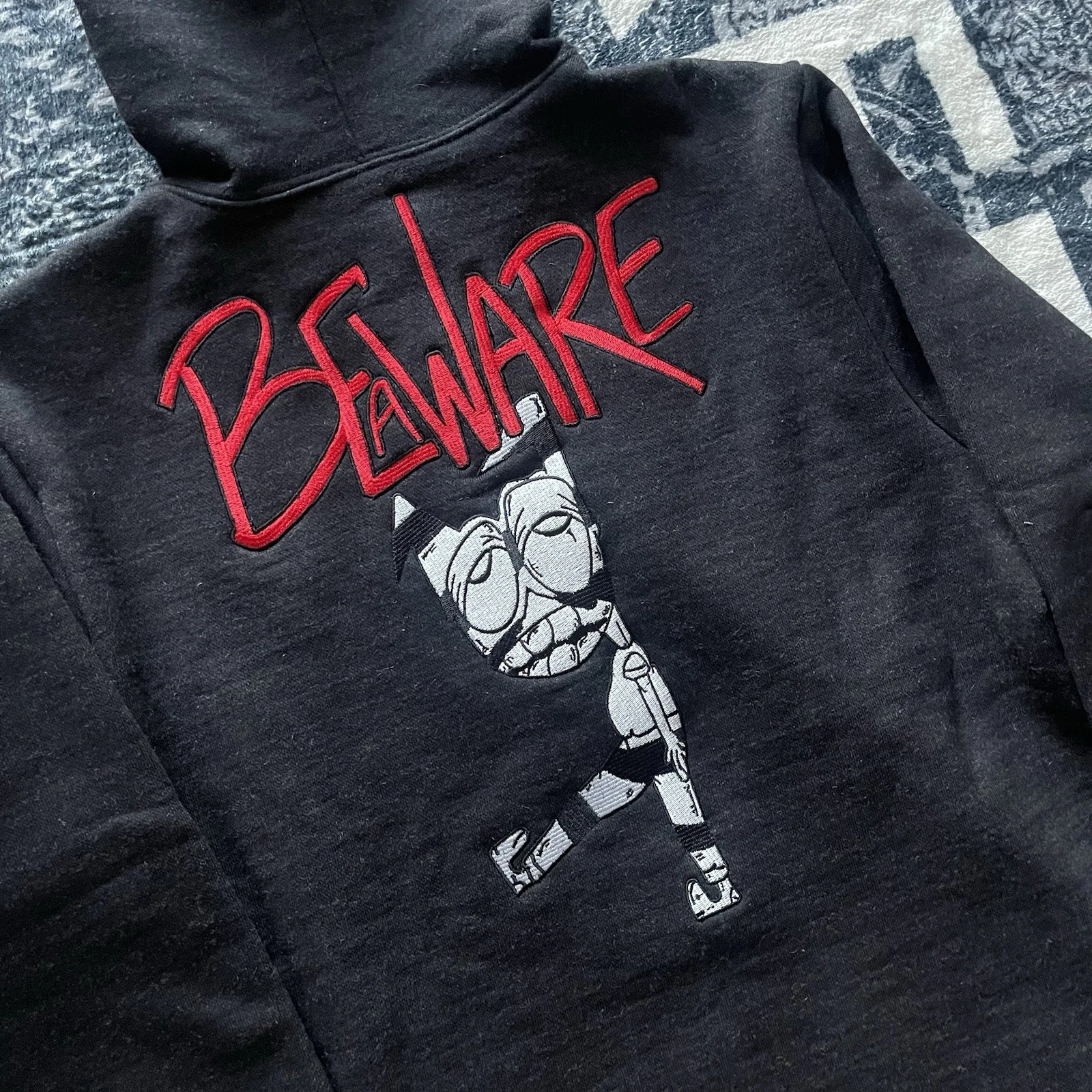 Felpa con cappuccio e zip ricamata Chrome Hearts Matty Boy Beware