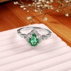 Emerald Engagement Ring With Moissanite Daimond Ring Gift For Anniversary