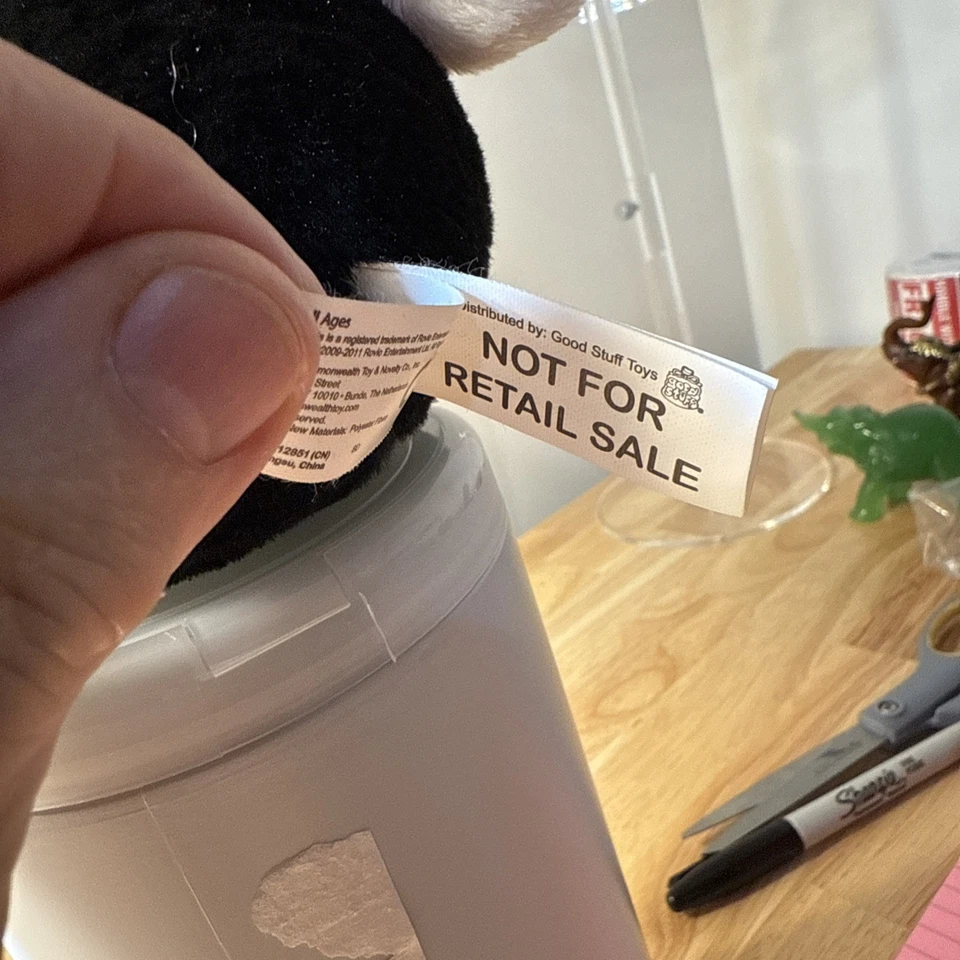 Angry Birds Christmas Black Bomb Santa Hat Plush Holiday 5” - Image 3 of 4