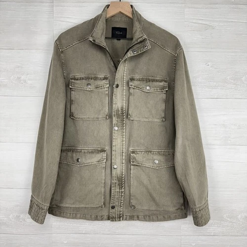 Rails Porter Field Utility Jacket Men Size S Sage Green Pockets Full Zip Army image 2