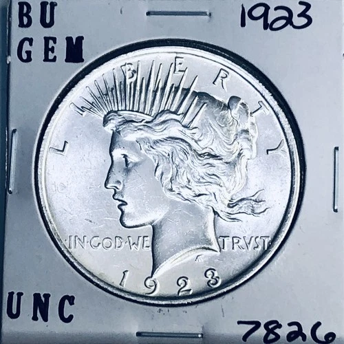 1923 P BU GEM PEACE SILVER DOLLAR UNC MS+++ U.S. MINT RARE COIN 7826