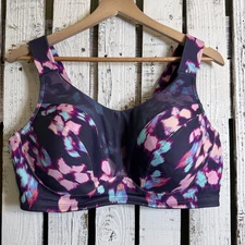 LIVI Active Sports Bra 44DD Floral Full Support Workout Gym Wide Straps Adjusts