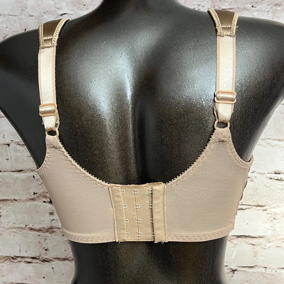 Sujetador con aros Bali 34DDD satinado minimizador satinado cobertura completa dorado Foto 4 de 4