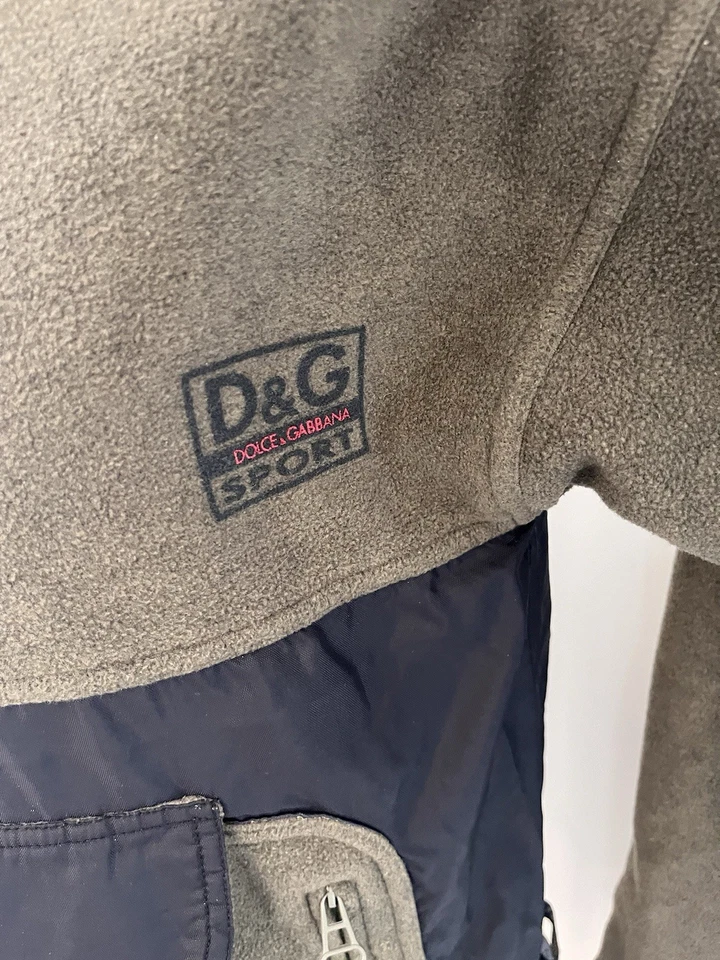 Chaqueta ajustada vintage D&G Dolce & Gabbana verde recortada polar XS bolsillo frontal Foto 2 de 4