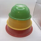 Vintage Set of PYREX Primary Colors Nesting Clear Bottom Mixing Bowls 80's USA