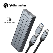 Yottamaster M.2 NVMe SSD Enclosure Hard Drive Case Type C USB 3.2 GEN2X2 20 Gbps
