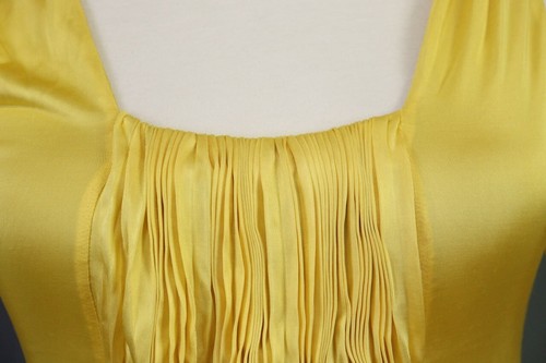 Class Roberto Cavalli Yellow Ruffle Front Sleeveless A-Line Bodycon Dress Sz 40 - Picture 7 of 24