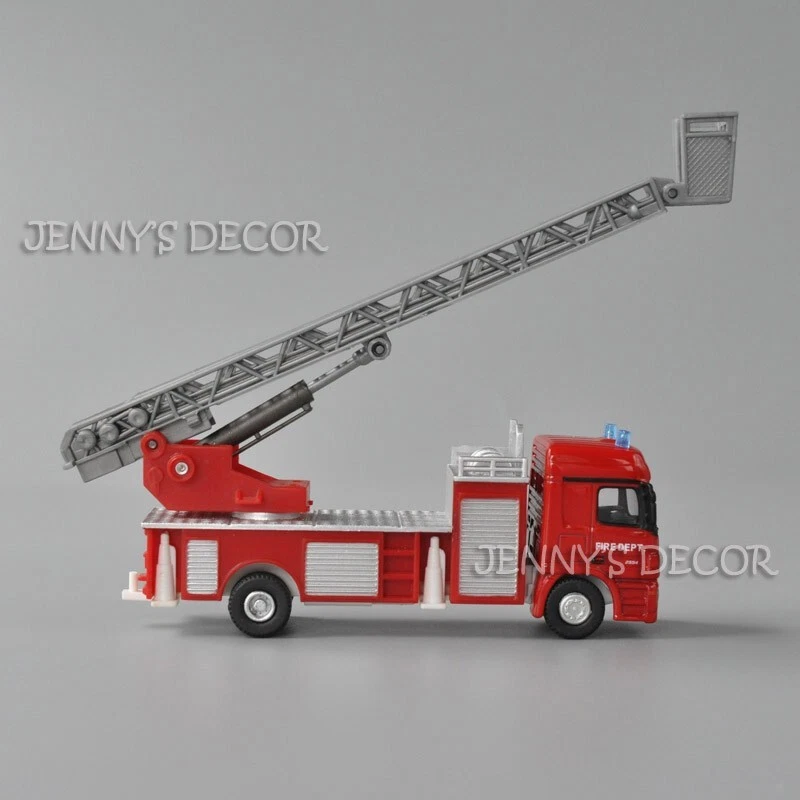 1:72 Scale Diecast Vehicle Model Toy Actros Fire Fighting Truntable Ladder Truck - Image 3 of 4