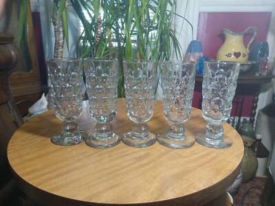 Vintage Set (5) Portieux Vallerysthal PV France Tall Thumbprint