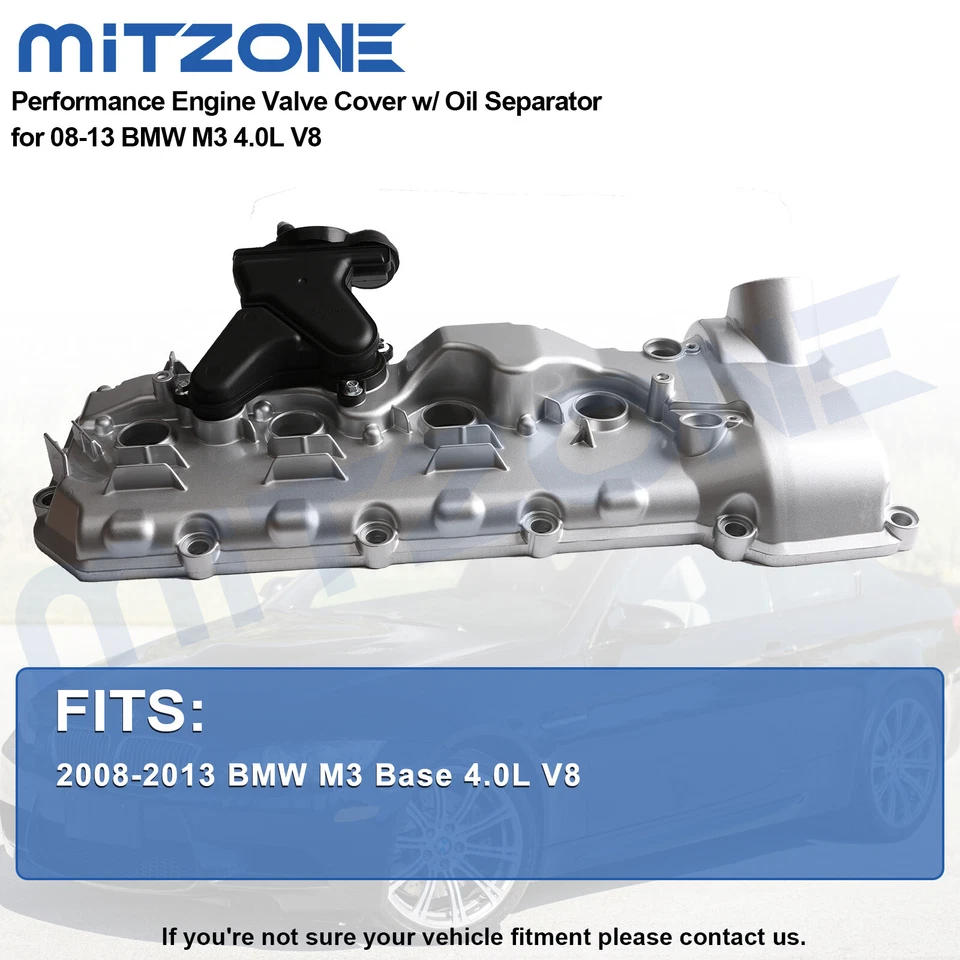 Cubierta de válvula Mitzone Performance con separador aceite-agua para 08-13 BMW M3 4,0 L V8 Foto 3 de 4
