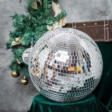 16" Large Silver Glass Hanging Disco Mirror Ball Wedding Party Decorations SALE