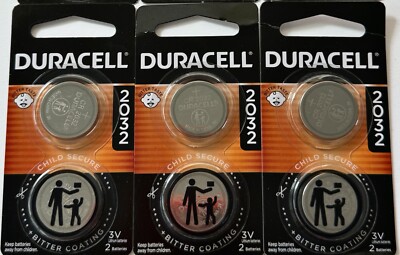 Duracell 2032 CR2032 DL2032 CR Lithium Button Cell Battery Packs Exp. July 2034