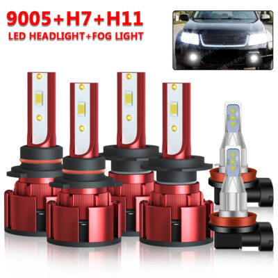 For Suzuki Grand Vitara 06-13 - 9005 H7 Headlight +H11 Fog Light LED Combo Bulbs