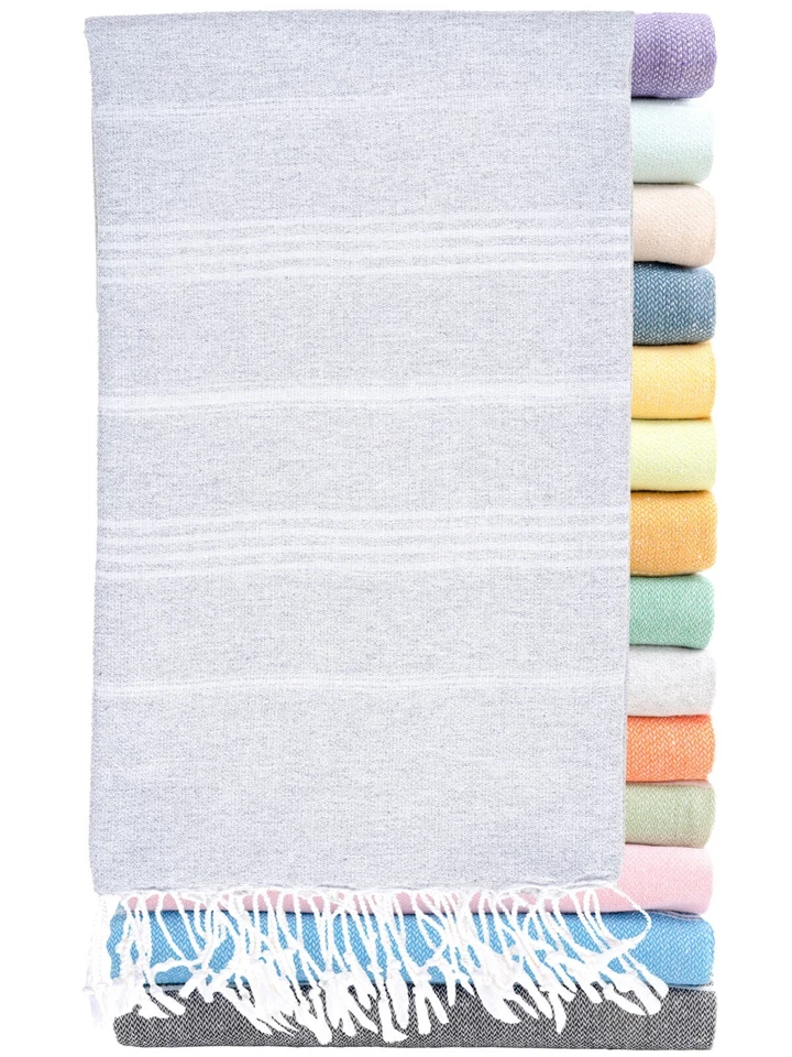 LUJO PLAYA-BAÑO TURCO PESHTEMAL TOALLA 100% ALGODÓN-ORGÁNICO AUTÉNTICO VENDEDOR DE EE. UU. Foto 4 de 4