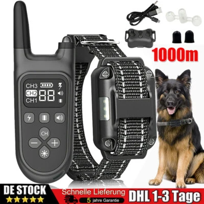 MARKENLOS 1000M Hund Ausbildung für 3 Modi, Erziehungshalsband Hunde Vibration Ton e-Shock