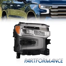 For 2022-2024 Chevy Silverado 1500 LT/RST Chrome Bezel LED Headlight - Passenger