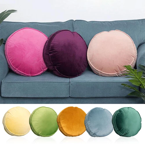 Soft Solid Velvet Pillow Case or Round Car Cushion Cover Sofa Living Room NEW - Bild 2 von 34