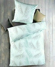 4-Tlg Bettwäsche Baumwolle Renforce 135x200 Mint Grau