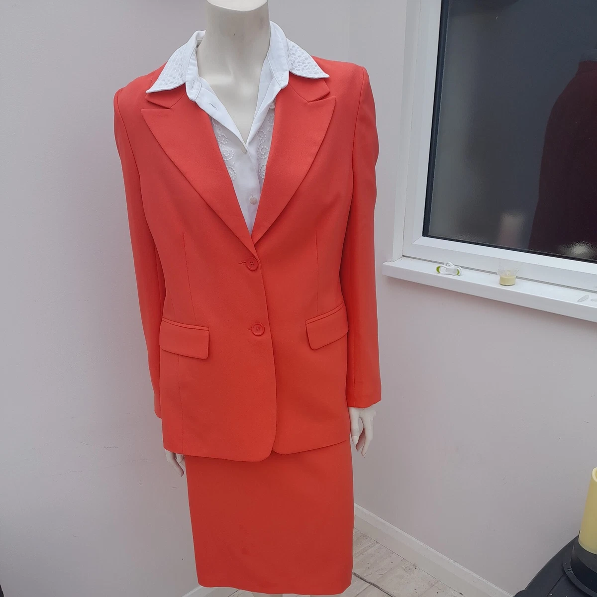 DEBENHAMS SLAMON PINK LINED SKIRT SUIT SIZE 16 SKIRT LENGTH 27u0026#034; WAIST  30u0026#034; | eBay