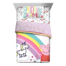 Peppa Pig  Rainbow Dreamer  Kids Reversible Bed Set-AB07TX4XDTH1, AB07TY8MGN81