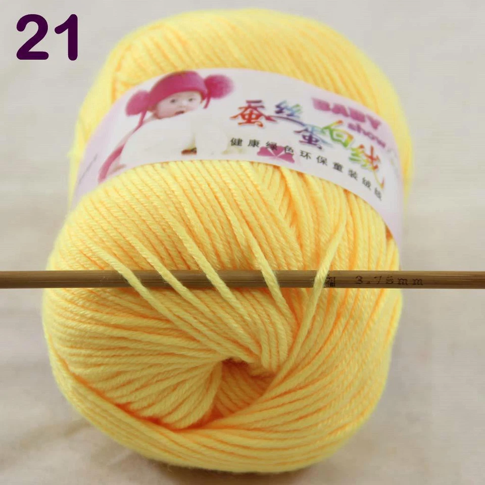 C Nuevo Moda 8 Hilos x50g Cachemira Seda Lana Prendas de punto a mano Tejido Bebé Hilo 21 Foto 3 de 4