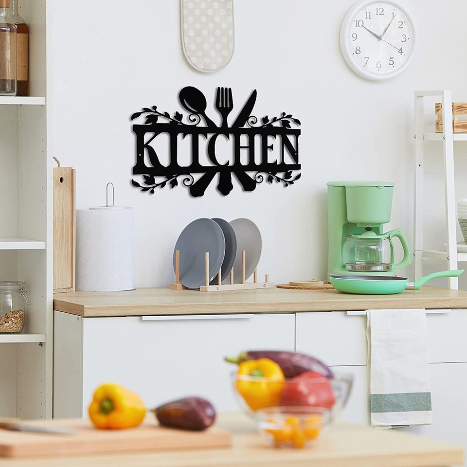 Metal Kitchen Sign Wall Decor 35x22CM Rustic Style Kitchen Wall Sign