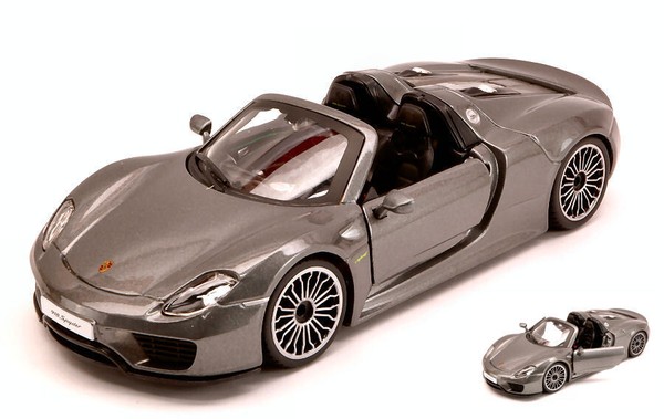 Burago 1/24 Porsche 918 Spyder 2013 Silber Statisches Modell Diecast-image