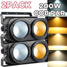 2Pack 200W COB LED Par Light DMX Stage DJ Audience Blinder Light Warm Cool White