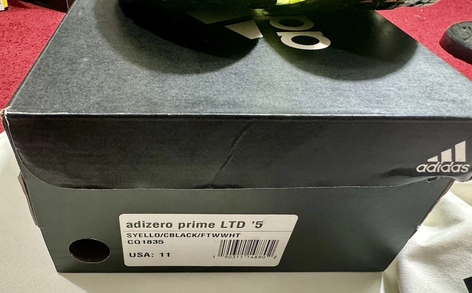 Adidas Adizero Prime LTD Zapatos para Correr Para Hombre 11M Amarillo CQ1835 Jaspeado Parte Superior Baja Foto 3 de 4