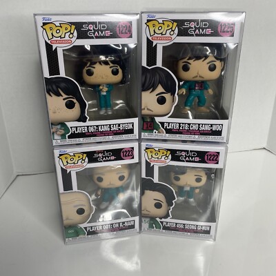 SQUID GAMES FUNKO POP SET 4 (PLAYERS 001, 456, 067, 218) W
