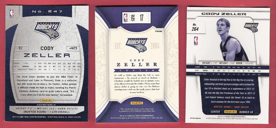 CODY ZELLER ROOKIE JERSEY PATCH #25+ PRIZM RED REFRACTOR &CERTIFIED RC CARDS  IU - Image 2 of 2
