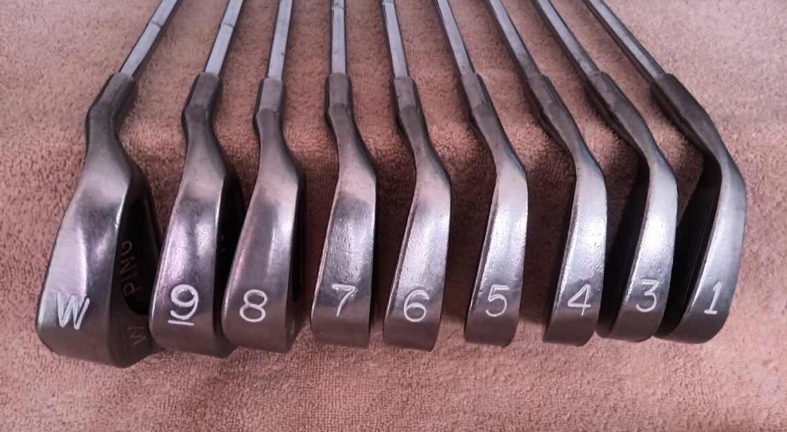 TZ GOLF - VINTAGE RARE Ping Karsten III BLACK Dot 1, 3-W, 9 Club