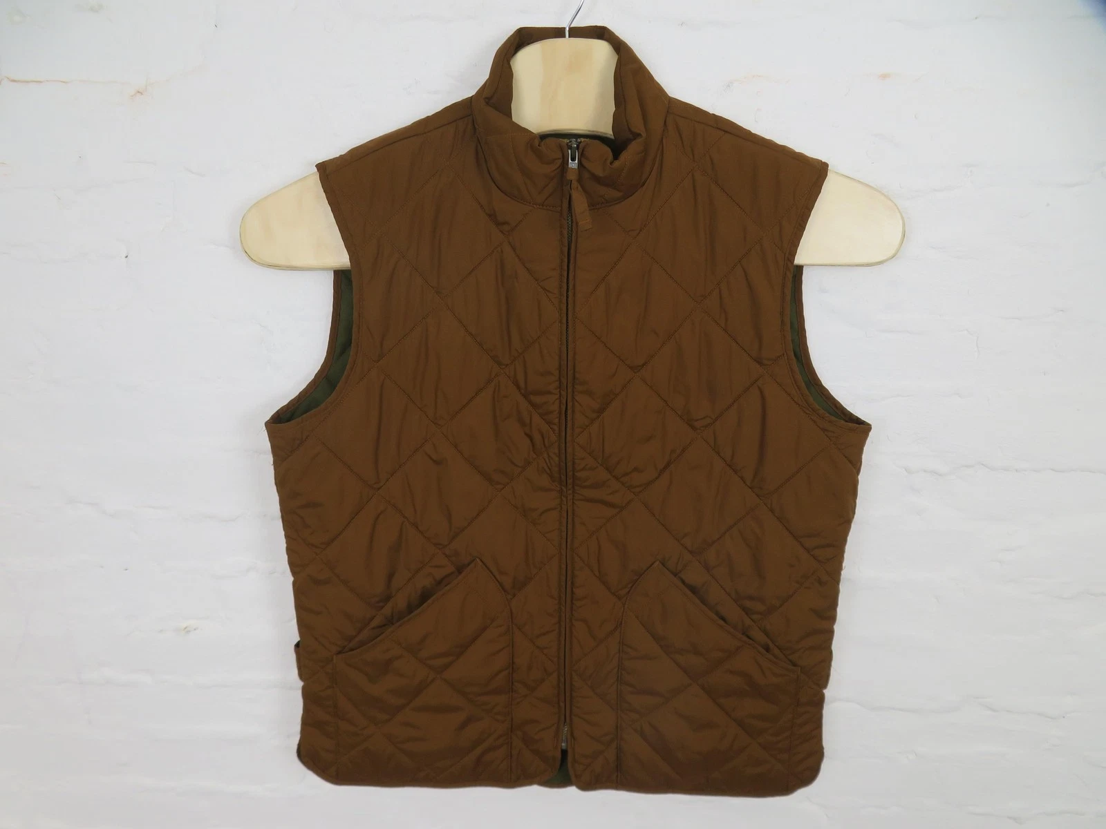 J. Crew Vest Mens Large Brown Quilted Full Zip Insulated Lined Sussex Outdoor