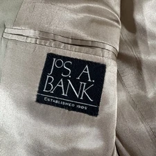 Jos A Bank 42R Tailored Fit Cream Sport Coat Blazer Poly Blend Jacket