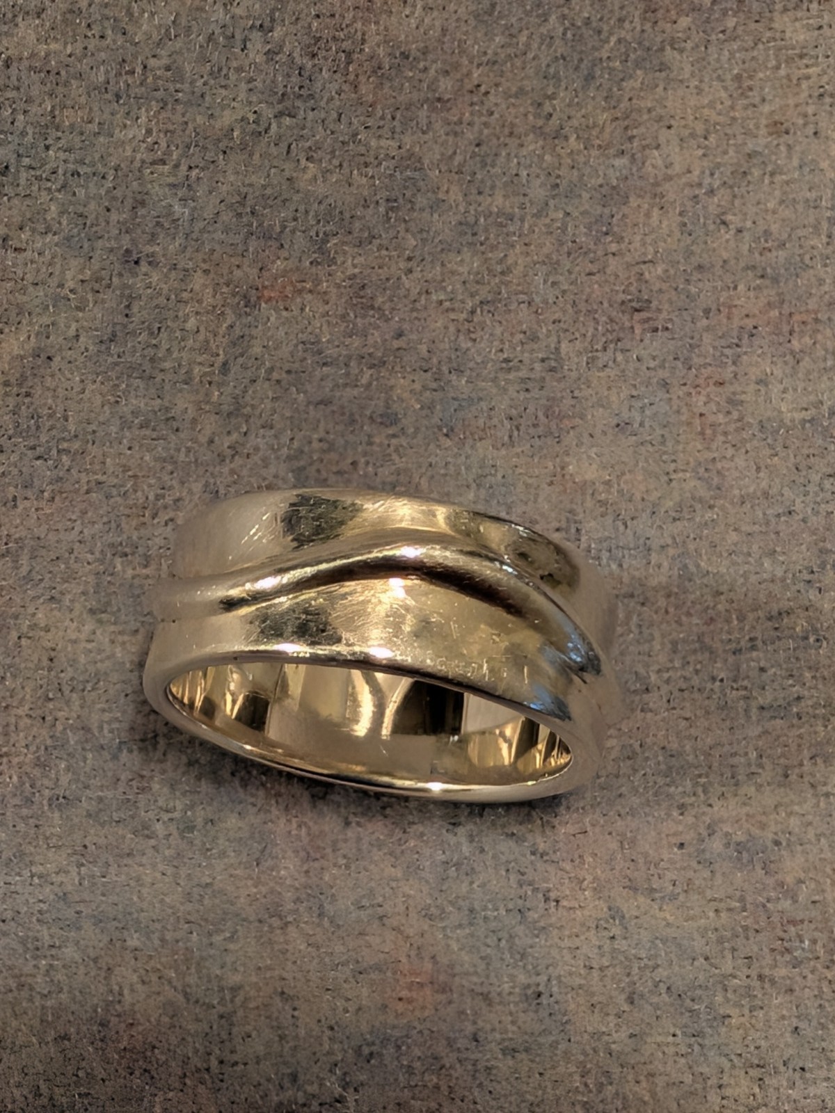 Solid 925 Sterling Silver Band Ring with Wave Des… - image 2