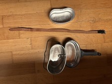 Bundeswehr Kochgeschirr Essgeschirr komplett mit Lederriemen – wenig benutzt