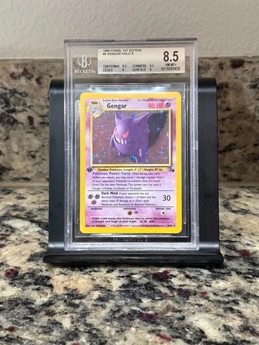 1999 Pokémon TCG Fossil 1st Edition Gengar Holo Rare Card 5/62 BGS 8.5 NM-MT+