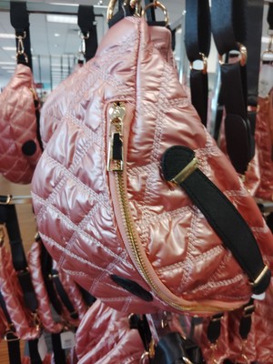 Joy Mangano Pink Quilted Leather Handbag New Without Tag